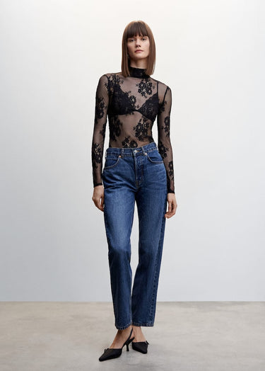 Floral lace T-shirt
